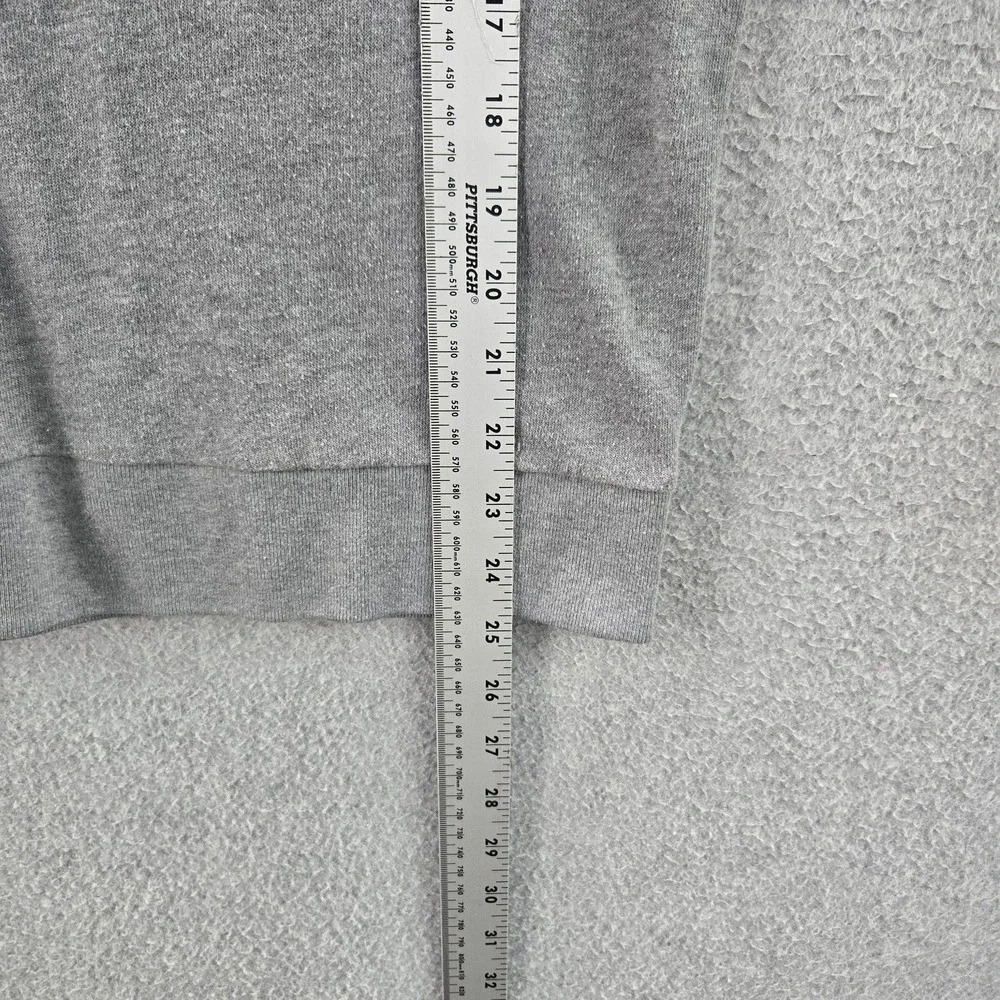 PINK‎ Victoria's Secret Women Hoodie M Gray Logo Stripe Long Sleeve